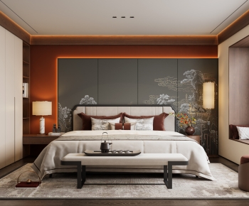 New Chinese Style Bedroom-ID:967168098