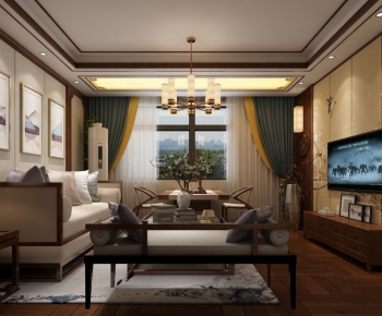 Chinese Style A Living Room-ID:102406987