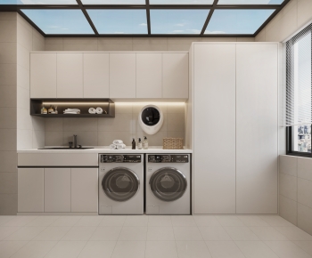 Modern Balcony Laundry Room-ID:955662014