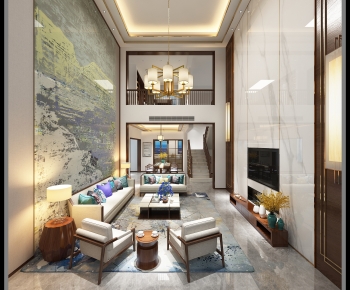 New Chinese Style A Living Room-ID:119187126