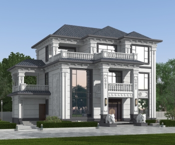 New Chinese Style Villa Appearance-ID:669384007