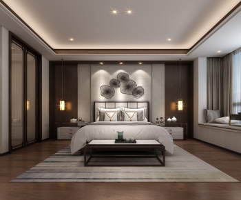 New Chinese Style Bedroom-ID:216439969