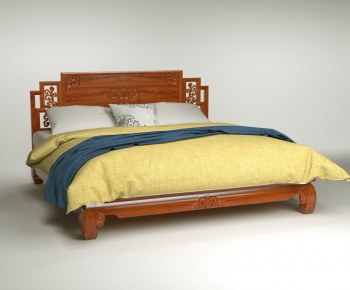 New Chinese Style Double Bed-ID:540853022