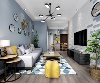 Modern A Living Room-ID:498007062