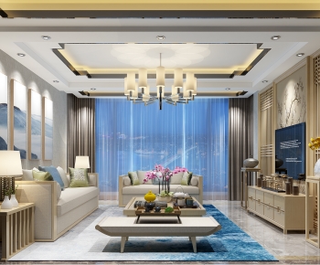 Chinese Style A Living Room-ID:235888963