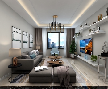 Modern A Living Room-ID:982867963