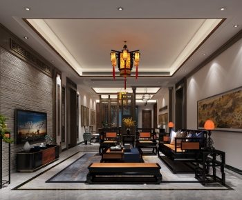 New Chinese Style A Living Room-ID:654562003