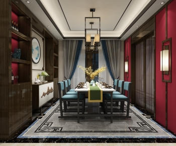 New Chinese Style Dining Room-ID:713913924