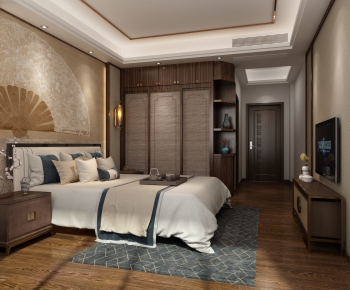 New Chinese Style Bedroom-ID:802814967