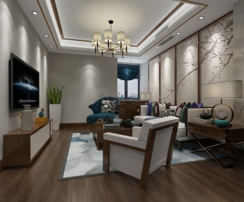 New Chinese Style A Living Room-ID:804702045