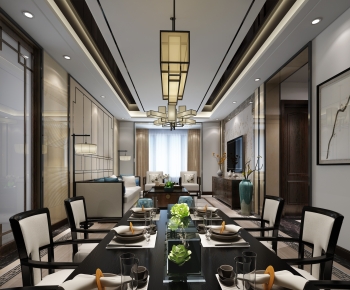 New Chinese Style Dining Room-ID:960784916