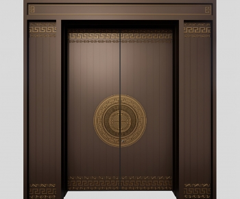 New Chinese Style Solid Wood Door-ID:493431095