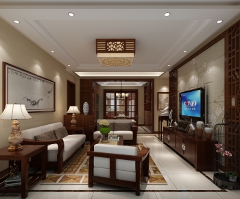 Chinese Style A Living Room-ID:167448043