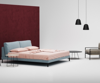 Nordic Style Double Bed-ID:848620897