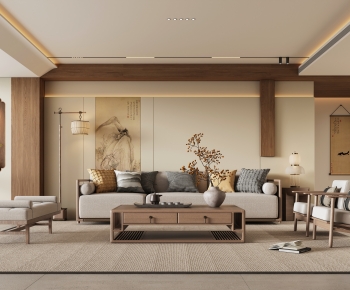 New Chinese Style A Living Room-ID:546956067