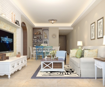 Mediterranean Style A Living Room-ID:986601115