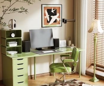 Modern Computer Desk And Chair-ID:518244982