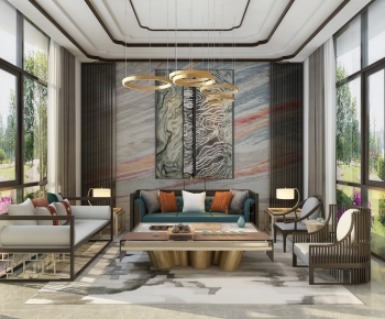 New Chinese Style A Living Room-ID:236331941