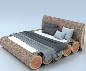 Nordic Style Double Bed-ID:941471102