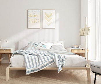 Nordic Style Double Bed-ID:471483956