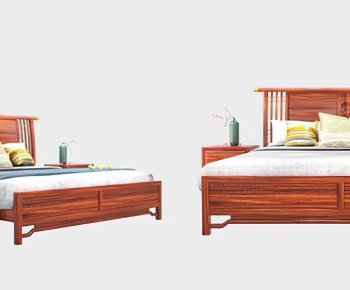 New Chinese Style Double Bed-ID:338114983