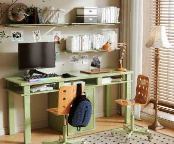 Modern Computer Desk And Chair-ID:382276066