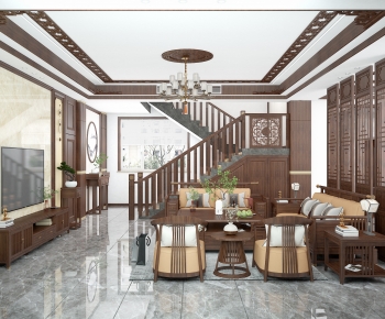 Chinese Style A Living Room-ID:975712063