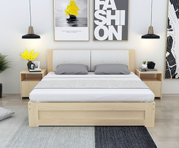 Modern Double Bed-ID:355664977