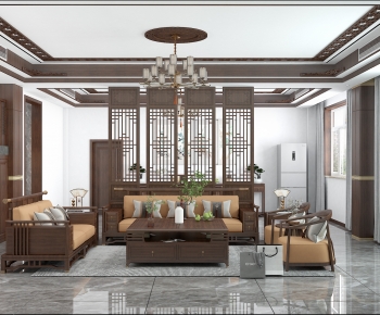 Chinese Style A Living Room-ID:552122122