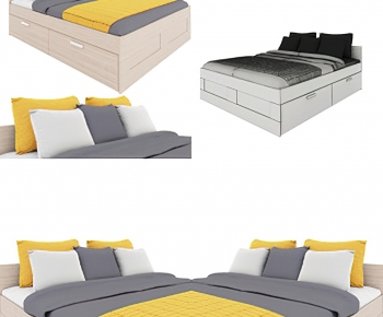 Modern Double Bed-ID:813389065