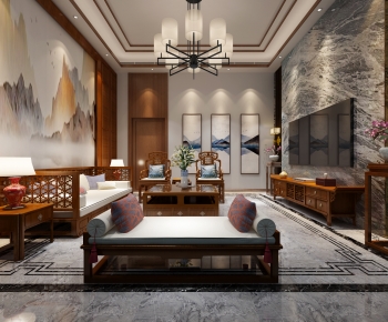 Chinese Style A Living Room-ID:947951083