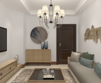 New Chinese Style A Living Room-ID:777421951