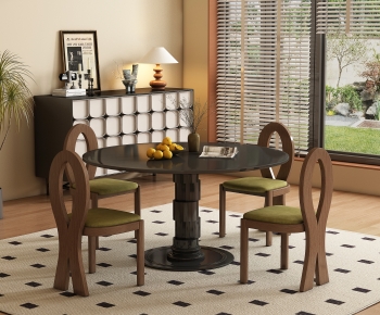 French Style Dining Table And Chairs-ID:124349618