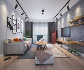 Industrial Style A Living Room-ID:877038962