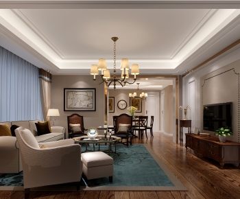 New Chinese Style A Living Room-ID:980690008