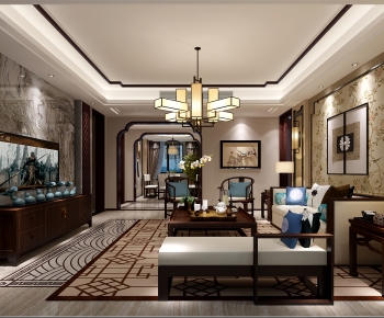 New Chinese Style A Living Room-ID:287570001