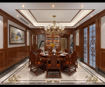 New Chinese Style Dining Room-ID:376010899