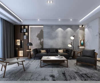 New Chinese Style A Living Room-ID:390944008