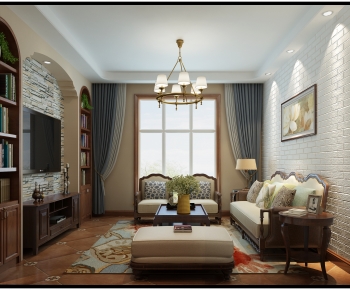 American Style A Living Room-ID:858325003