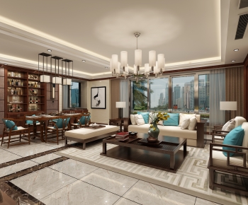 New Chinese Style A Living Room-ID:579529059