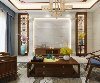 New Chinese Style A Living Room-ID:201148034