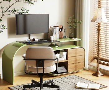 Modern Computer Desk And Chair-ID:325926078