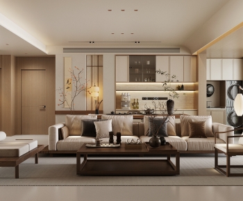 New Chinese Style A Living Room-ID:312906984