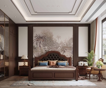 New Chinese Style Bedroom-ID:349066974