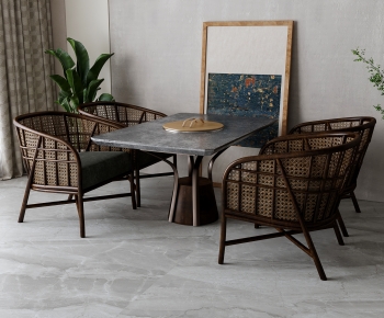 New Chinese Style Dining Table And Chairs-ID:517992974