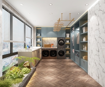 Modern Balcony Laundry Room-ID:985301027