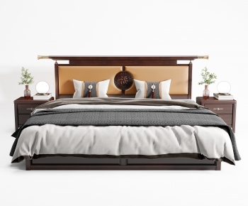 New Chinese Style Double Bed-ID:411315927