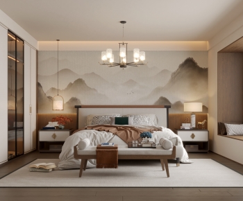 New Chinese Style Bedroom-ID:803033117