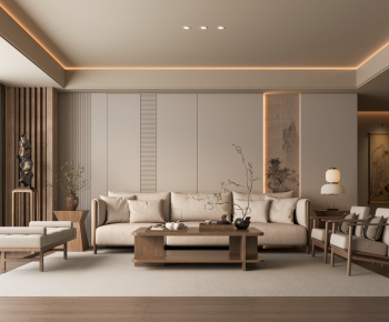 New Chinese Style A Living Room-ID:410608052