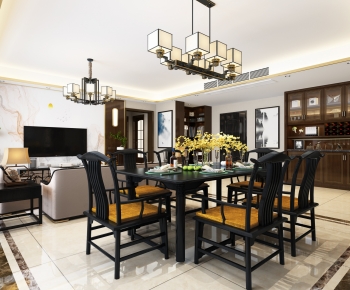 New Chinese Style Dining Room-ID:650952108